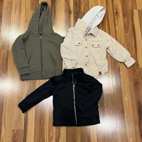 Little Bipsy Hoodie and Jacket Trio - Black Olive Cream